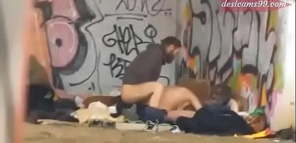  Pure Street Life Homeless Threesome Having Sex On Public